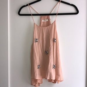 Beaded light pink top size small
